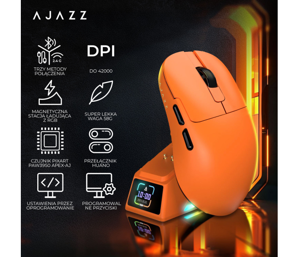 Ajazz AJ179APEX 3950-8K ze stacją dokującą pomarańczowa - 1536389 - zdjęcie 14